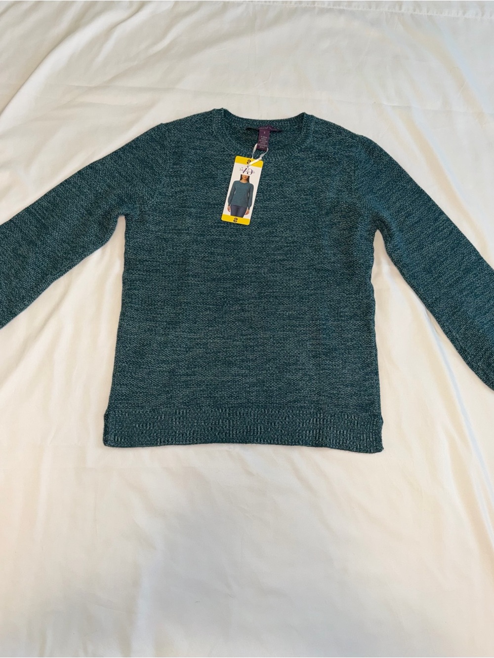 New/NWT Gloria Vanderbilt Womens Sweater Crewneck Long Blouson Sleeves   Size S